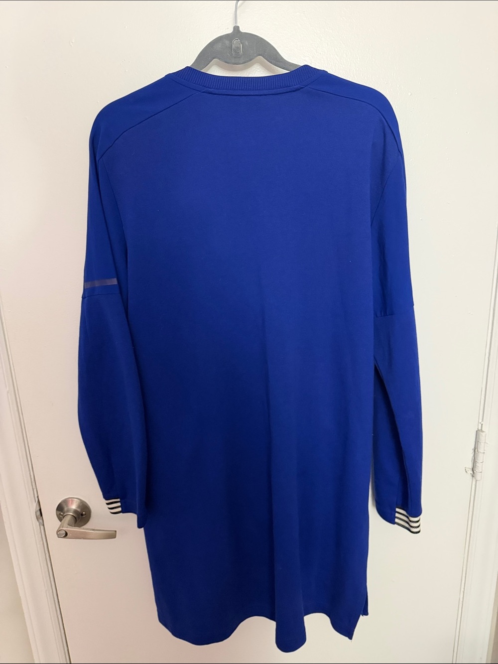 adidas Women’s Royal Blue Long-Sleeve Crewneck Sweatshirt Dress - Picture 5 of 5